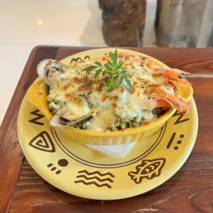 羅勒青醬海鮮燉飯＋焗烤